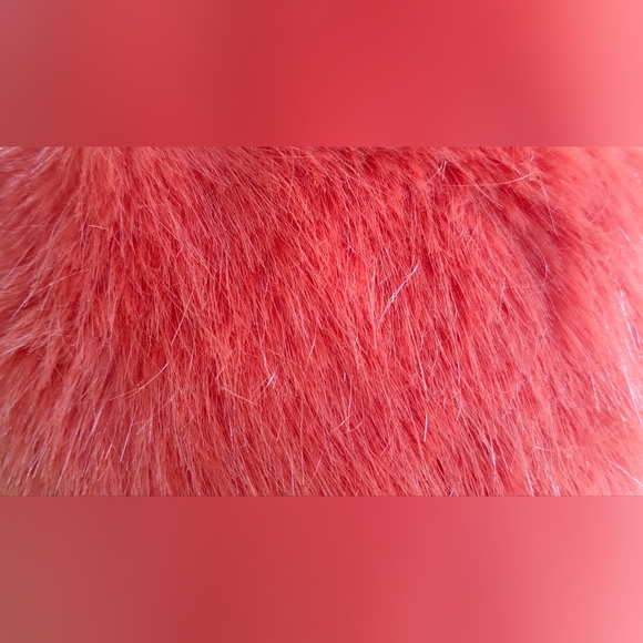 NWT Helen Moore Bright Orange Vegan Fur Evening Clutch Coin Purse Bag - Picture 3 of 6